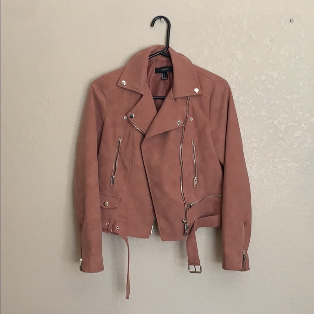 Blush pink Faux leather jacket